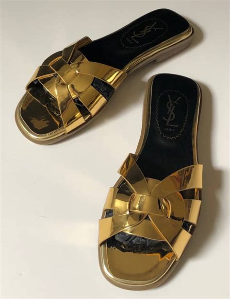 tribute flat sandals ysl|saint laurent tribute flat sandals.